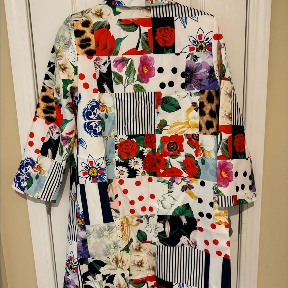 Colorful Patchwork Floral Coat - image 2